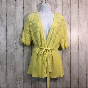Anthropologie Knitted and Knotted Tie Front Cardigan Large